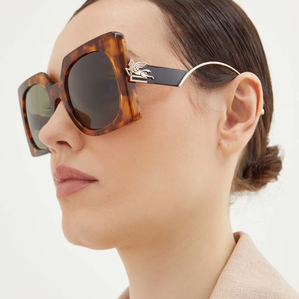 ETRO Sunglasses ETRO0026/S 807IR Oversized Square Black Frame New Authentic - Picture 8 of 11